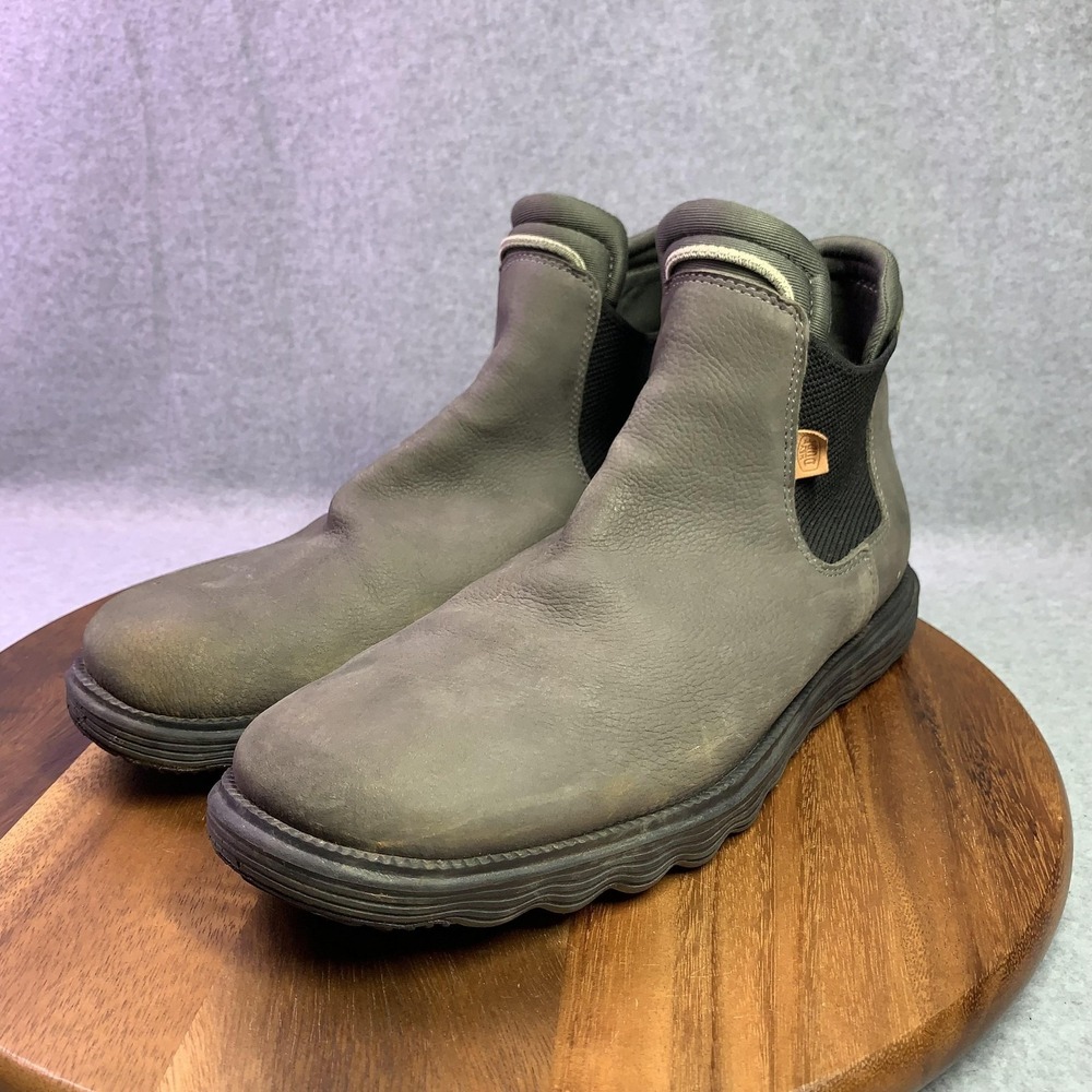 Hey Dude Boots Mens Size 15 Gray Branson Craft Leather Chelsea Ankle Pull On